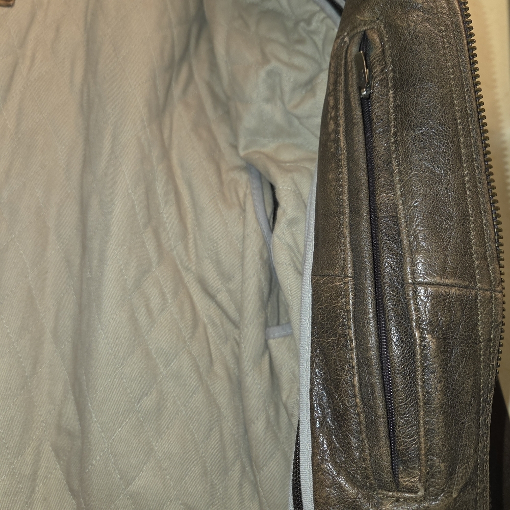 Vintage M. Julian Wilsons Brown Leather Jacket Mens Large Heavy Weight - Picture 5 of 8